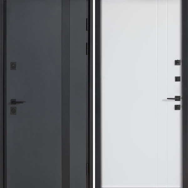 Вхідні двері Булат Котедж, модель 710/265. Колір: Metalic anthracite/Вулична Білий атласний