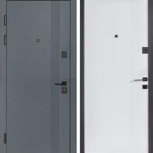 Вхідні двері Булат В-434 модель 172 у квартиру колір антрацит/біла шагрень