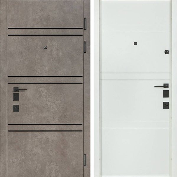 Вхідні двері Булат Термо Expert модель 550/253 у квартиру колір роксі антрацит сірий/білий матовий