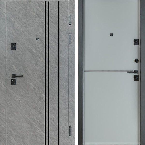 Вхідні двері Булат Fortezza модель 563/556 у квартиру колір зріз каменю/сірий шифер