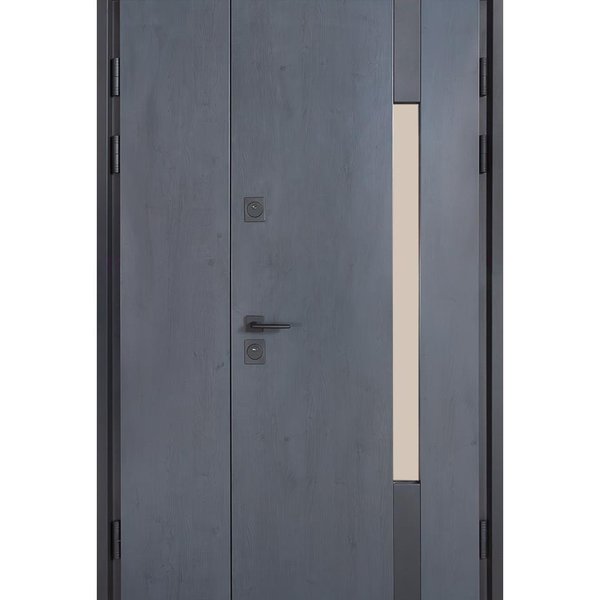 Вхідні двері Булат Термо Хаус модель 705/431 вуличні колір темний антрацит/вулична білий атласний